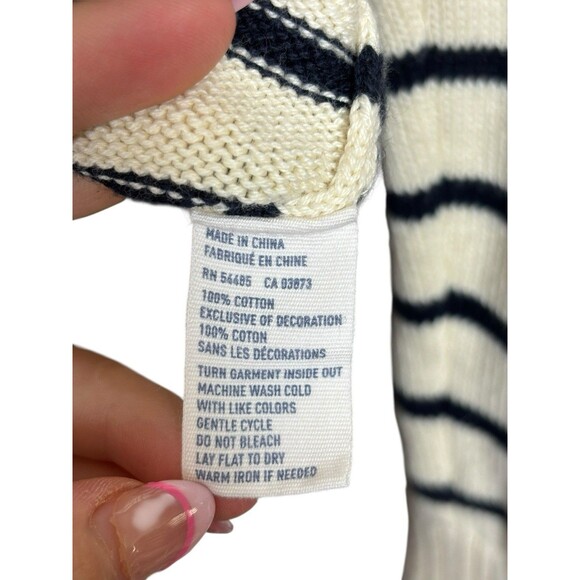 American Eagle Men’s Striped Crewneck Sweater Medium Athletic Fit 100% Cotton - Picture 7 of 11